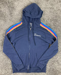 Amazon Accelerate Men’s Zip Hoodie Navy Stripe Sleeve Sweatshirt M