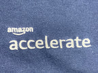 Amazon Accelerate Men’s Zip Hoodie Navy Stripe Sleeve Sweatshirt M