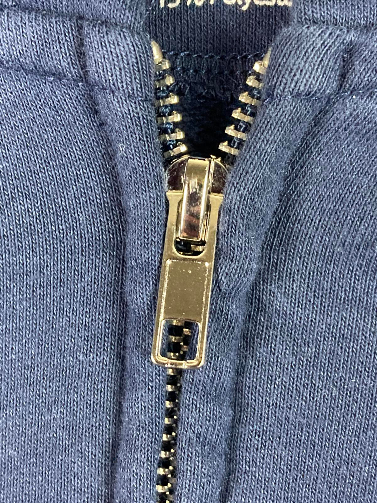 Amazon Accelerate Men’s Zip Hoodie Navy Stripe Sleeve Sweatshirt M