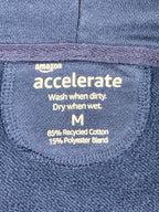 Amazon Accelerate Men’s Zip Hoodie Navy Stripe Sleeve Sweatshirt M