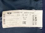 MAC Jeans Cigarette Galloon Drape Navy Slim Pants Women Size 	EU 38 US 6 Stretch