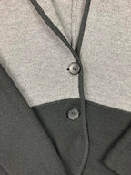 Halogen Women Merino Wool Blend Knit Cardigan Blazer Gray Black Size M