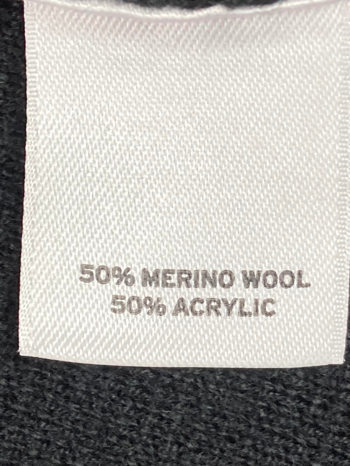 Halogen Women Merino Wool Blend Knit Cardigan Blazer Gray Black Size M