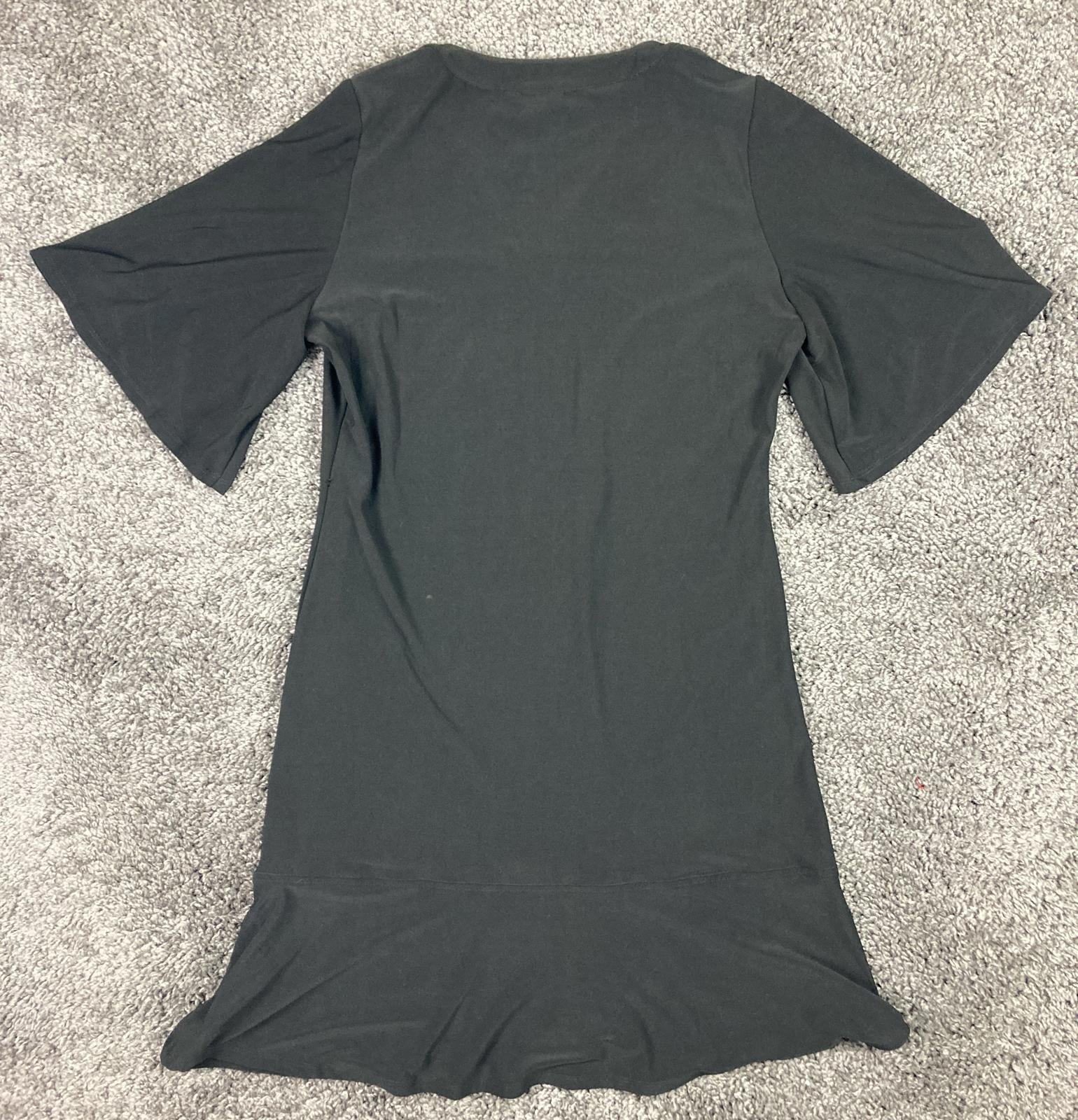 White House Black Market Dress Black V-Neck Short Sleeve Size S