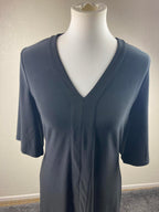 White House Black Market Dress Black V-Neck Short Sleeve Size S