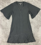 White House Black Market Dress Black V-Neck Short Sleeve Size S