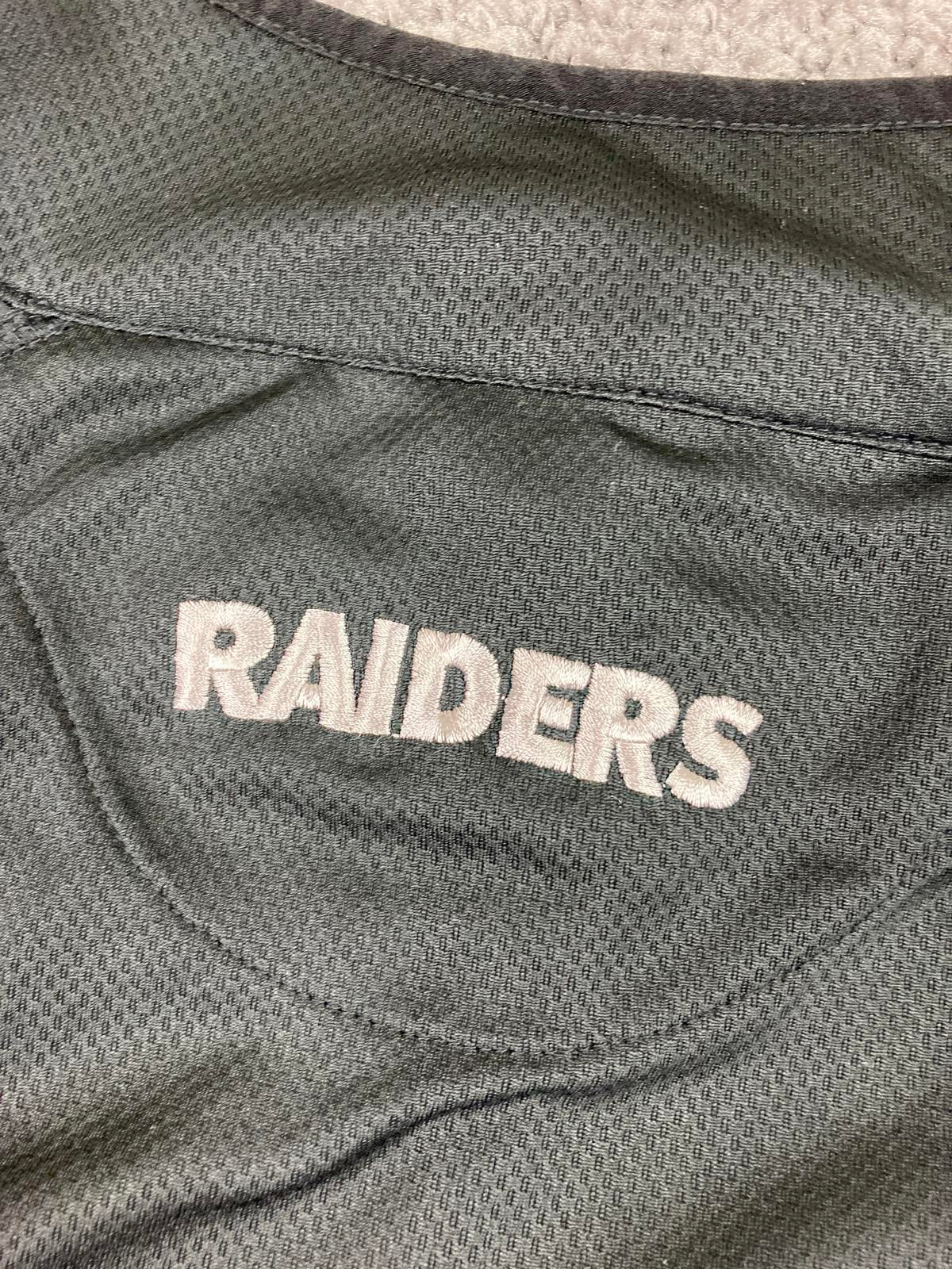 Fanatics NFL Raiders Half Zip Pullover Jacket Mens 2XL Black Gray Performance