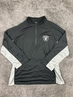 Fanatics NFL Raiders Half Zip Pullover Jacket Mens 2XL Black Gray Performance
