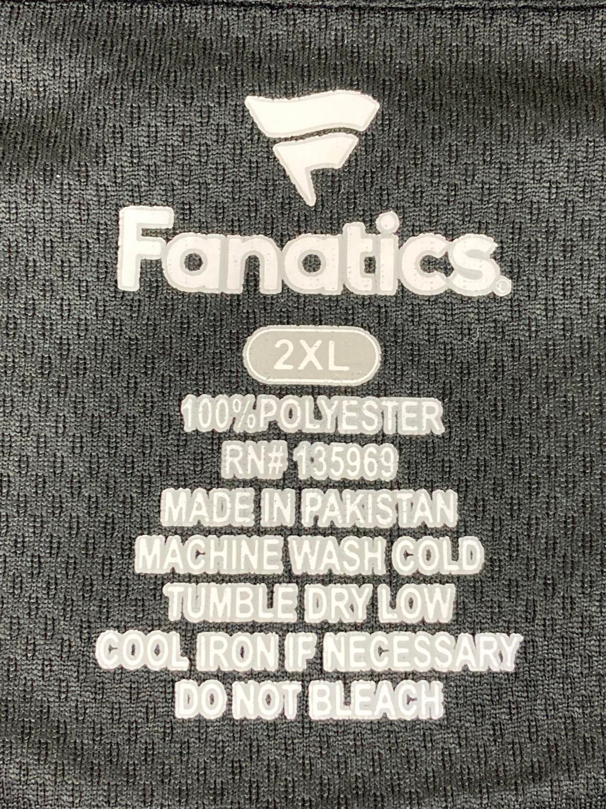 Fanatics NFL Raiders Half Zip Pullover Jacket Mens 2XL Black Gray Performance