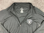 Fanatics NFL Raiders Half Zip Pullover Jacket Mens 2XL Black Gray Performance