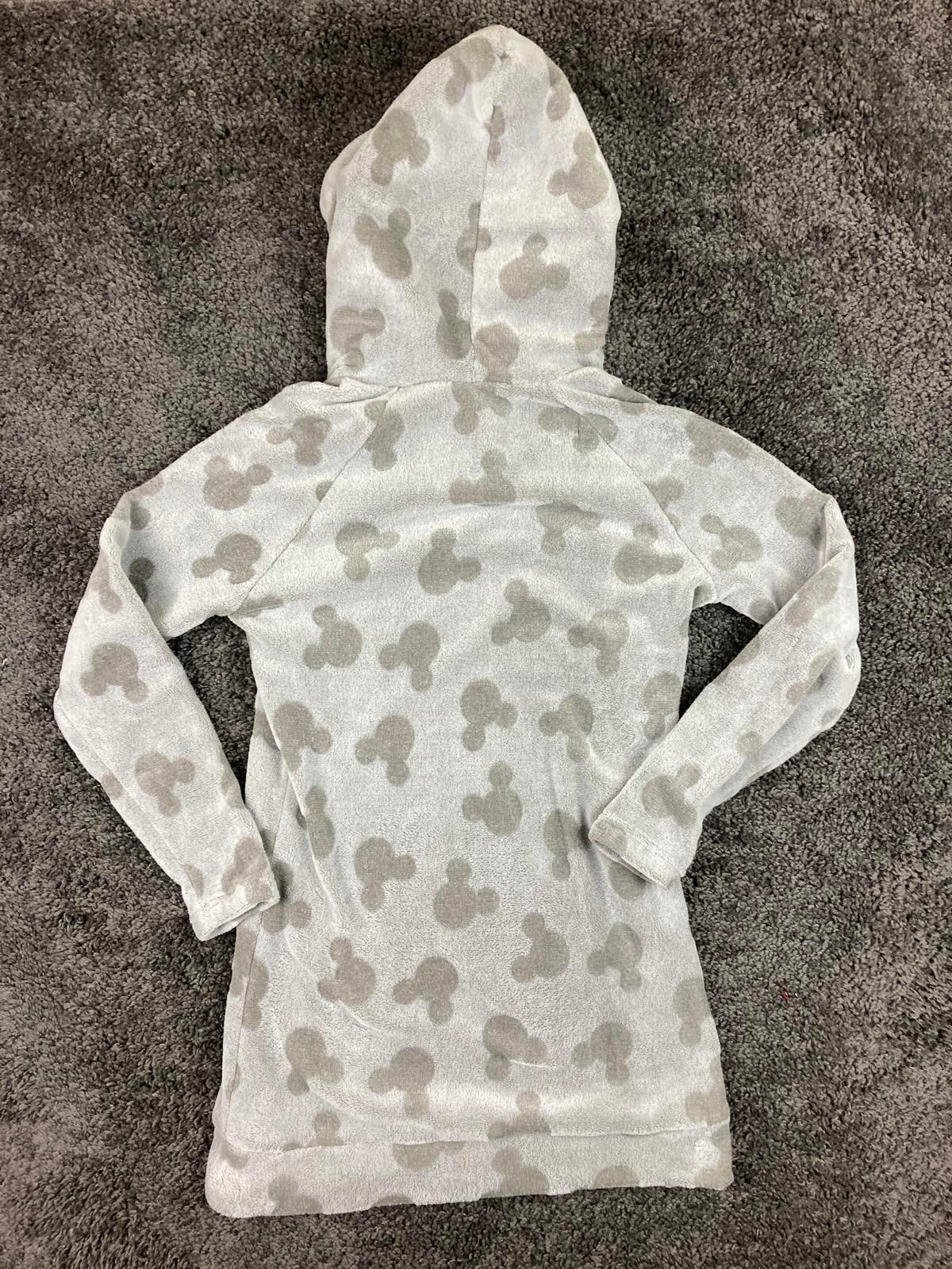 Disney Mickey Mouse Womens Gray Sherpa Fleece Hoodie Tunic Size S