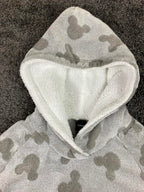 Disney Mickey Mouse Womens Gray Sherpa Fleece Hoodie Tunic Size S