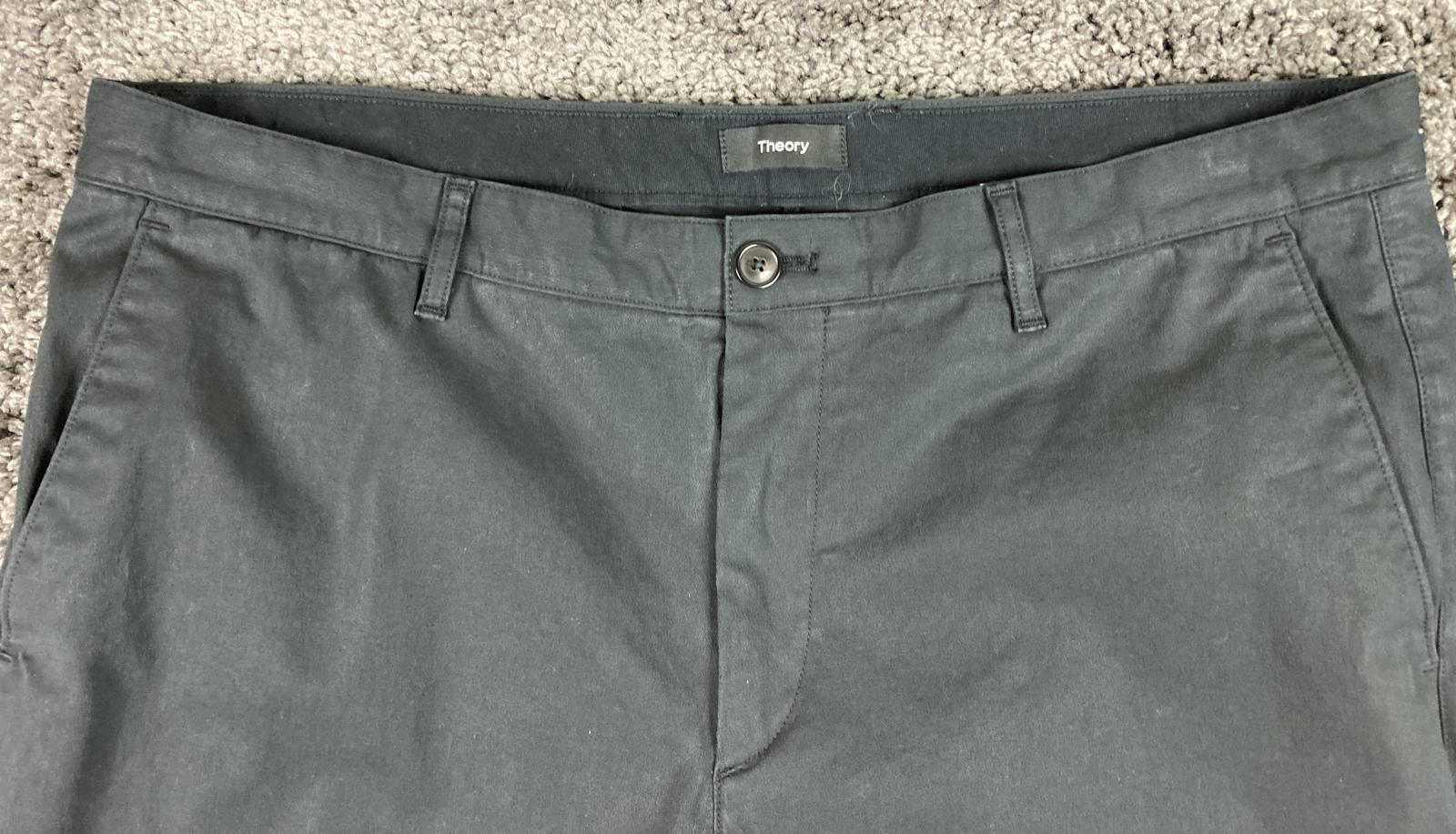 Theory Zaine Witten Slim Pants Mens Black Stretch Size 38