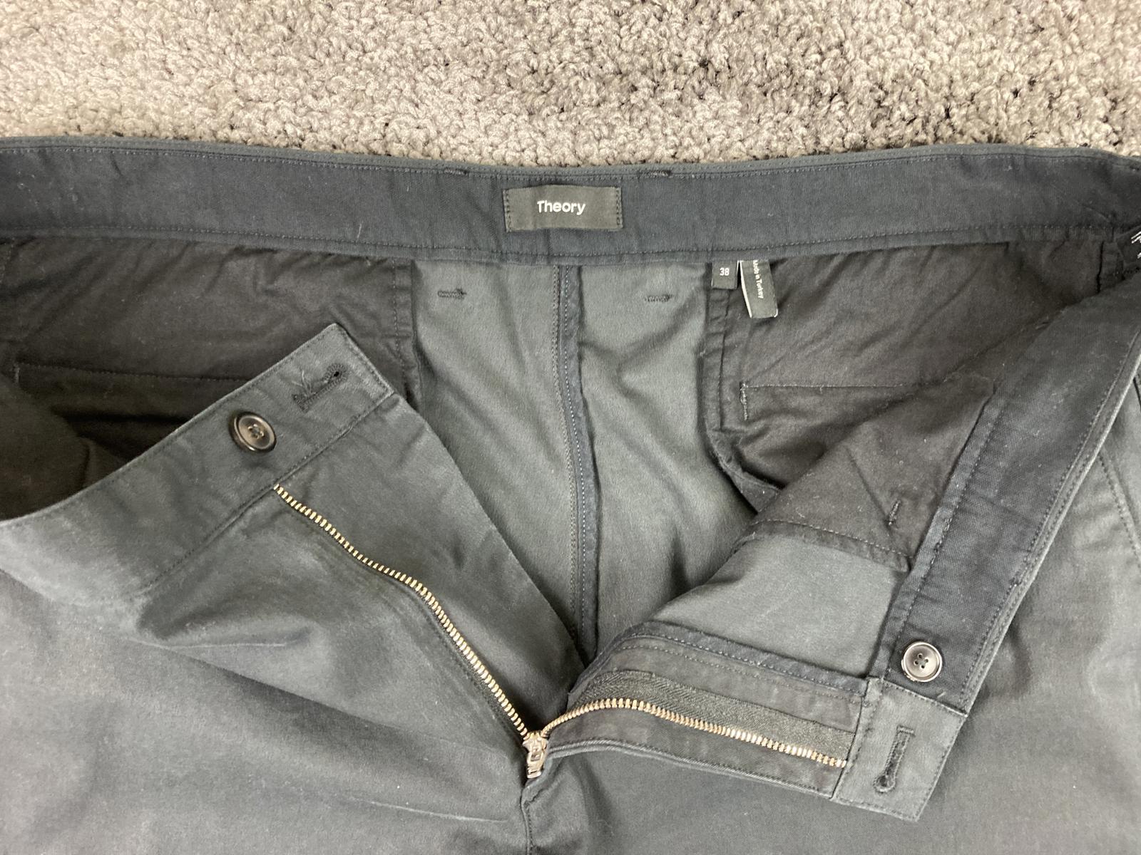 Theory Zaine Witten Slim Pants Mens Black Stretch Size 38