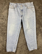 Vintage Levi's 550 Made in USA Relaxed Fit Tapered Leg Jeans Oct 1999 Sz 42x30