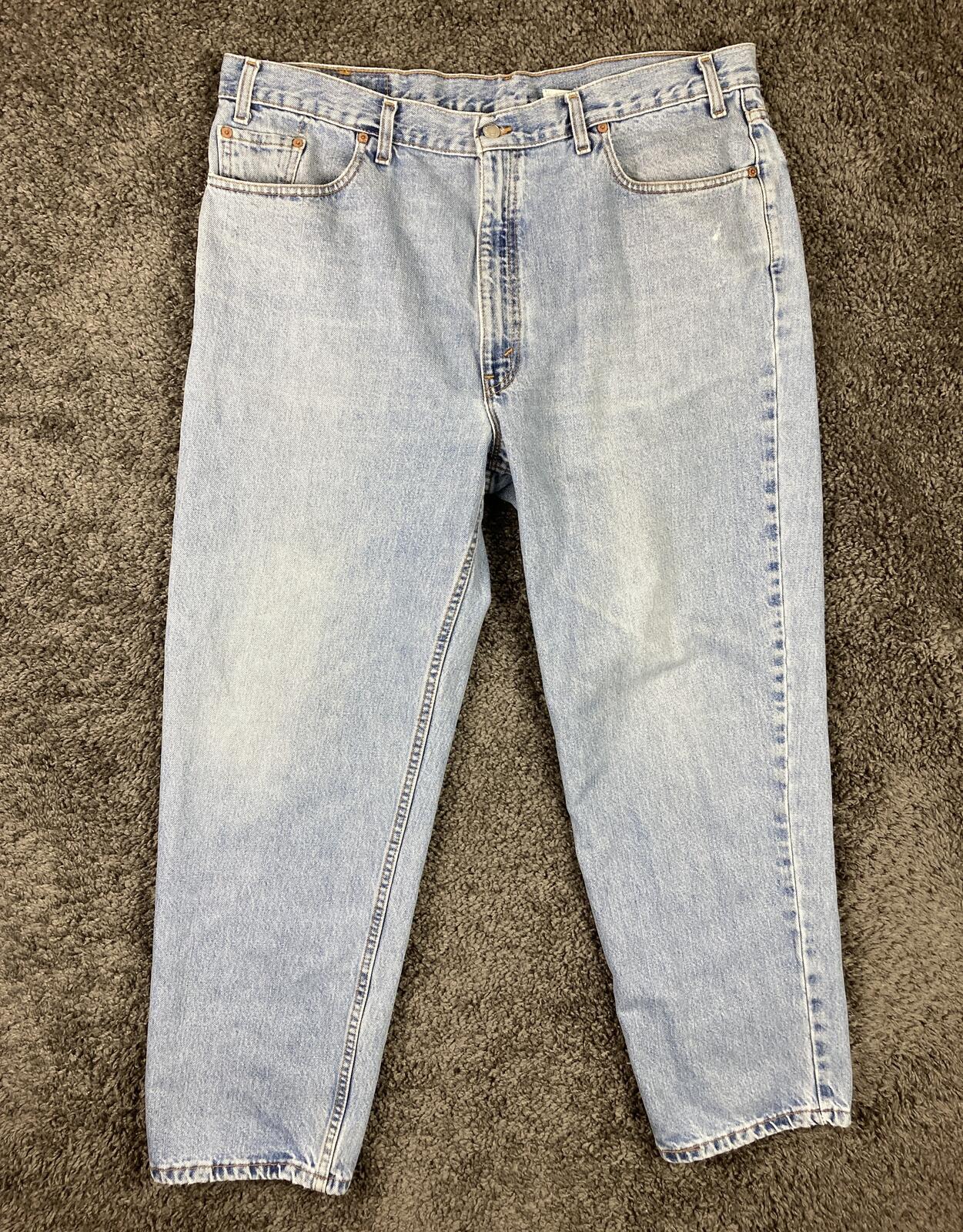 Vintage Levi's 550 Made in USA Relaxed Fit Tapered Leg Jeans Oct 1999 Sz 42x30