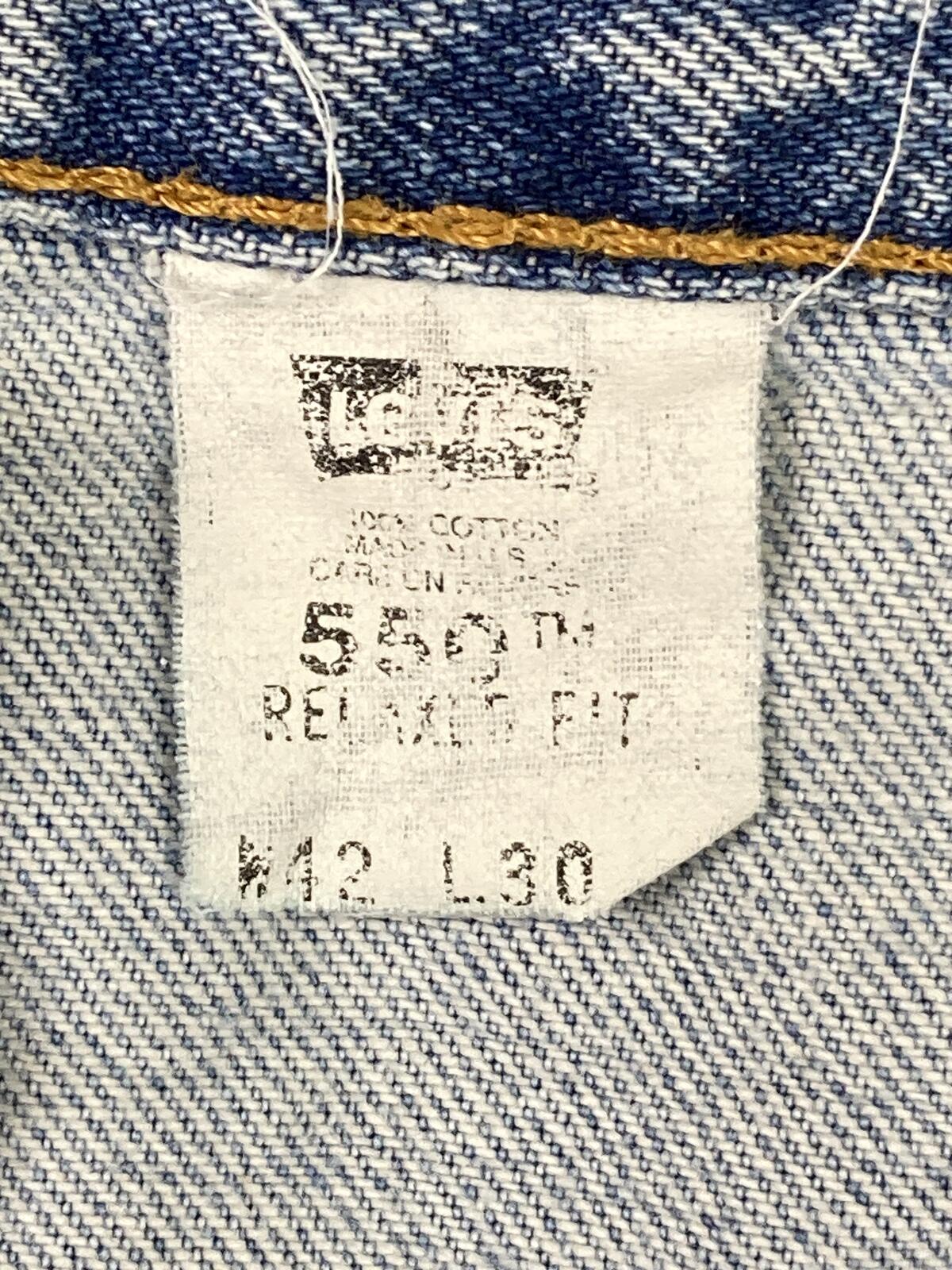 Vintage Levi's 550 Made in USA Relaxed Fit Tapered Leg Jeans Oct 1999 Sz 42x30