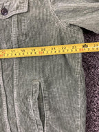 ZARA Womens Olive Green Corduroy Jacket Oversized Shacket Trucker Raw Hem Sz S
