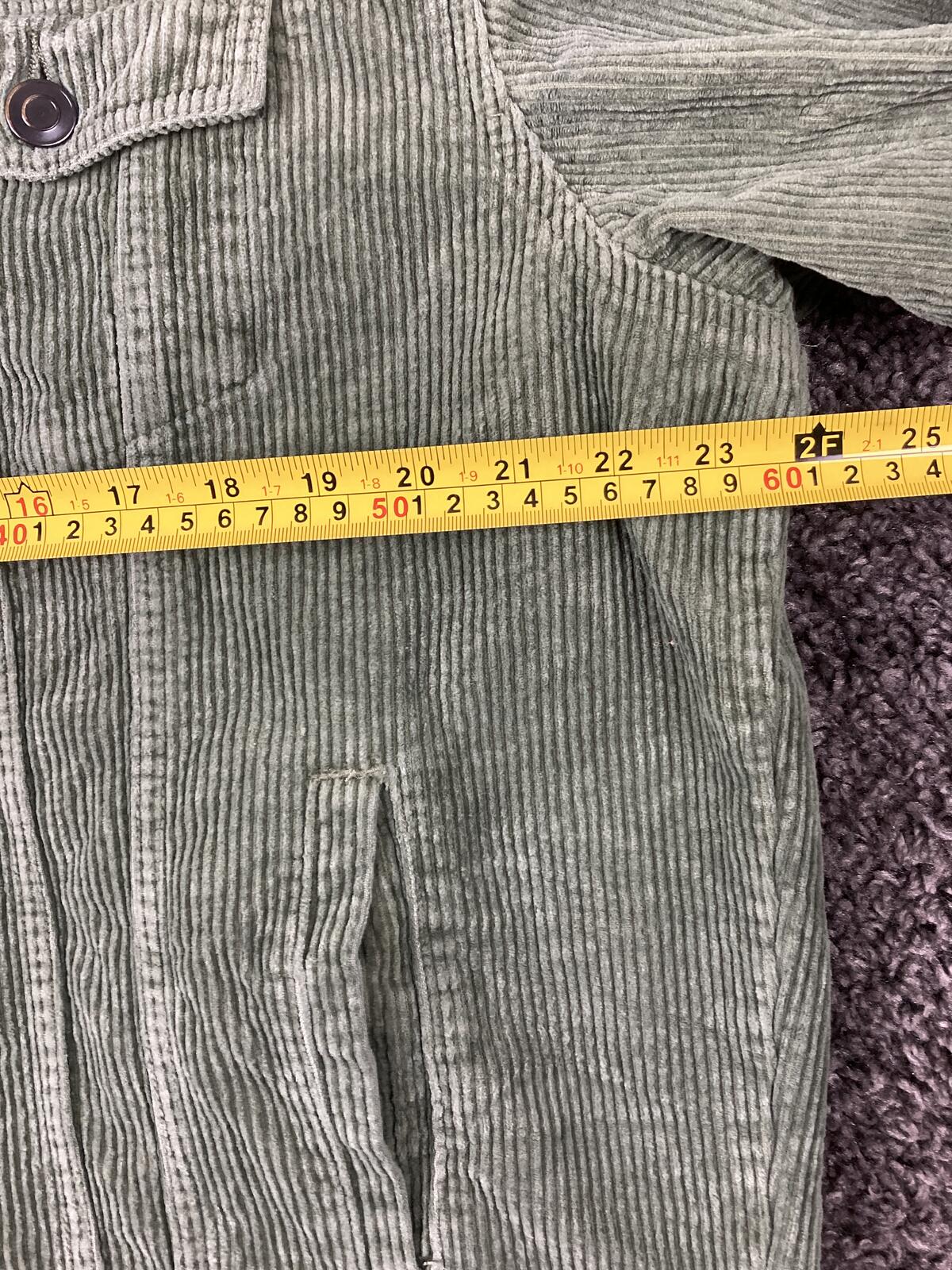ZARA Womens Olive Green Corduroy Jacket Oversized Shacket Trucker Raw Hem Sz S