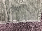 ZARA Womens Olive Green Corduroy Jacket Oversized Shacket Trucker Raw Hem Sz S