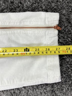 Anthropologie Pilcro Corduroy Cargo Pants White High Rise Ankle Zip Slim Size 30