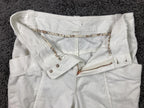 Anthropologie Pilcro Corduroy Cargo Pants White High Rise Ankle Zip Slim Size 30