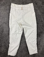 Anthropologie Pilcro Corduroy Cargo Pants White High Rise Ankle Zip Slim Size 30