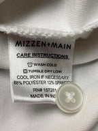 Mizzen+Main Men’s Golf Shirt  Classic Performance Polo White Blue Stripe Size XL
