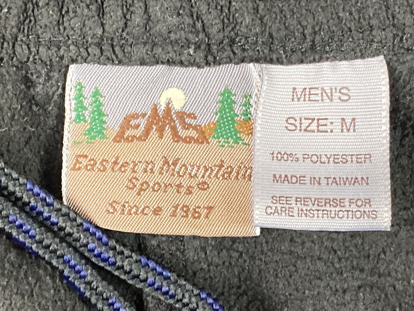 Vintage 90s EMS Eastern Mountain Sports Mens Black Fleece Pants Zipper Pockets M