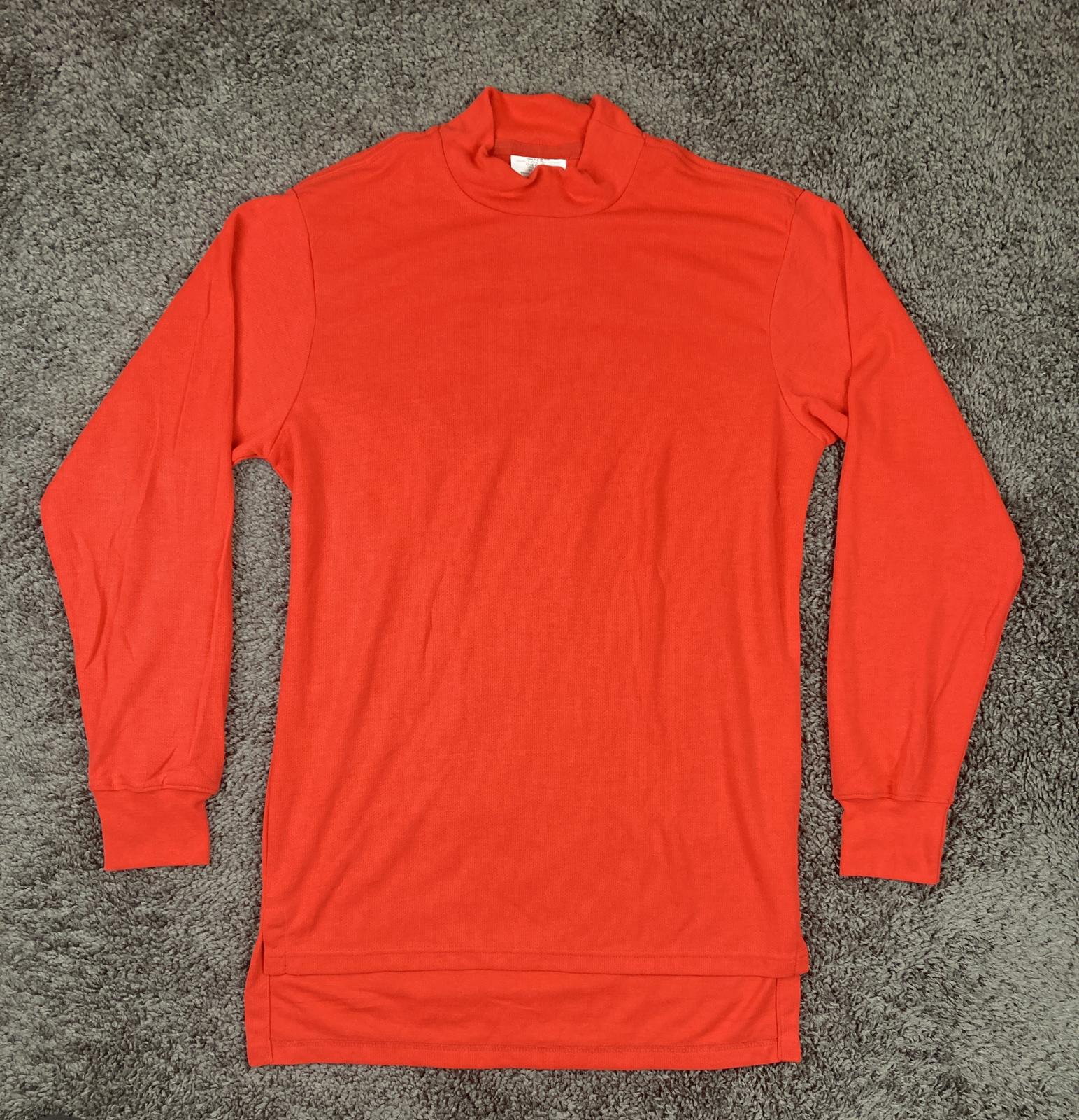 US Navy Flight Deck Jersey Orange Flame Resistant Mock Neck Shirt M Military FR