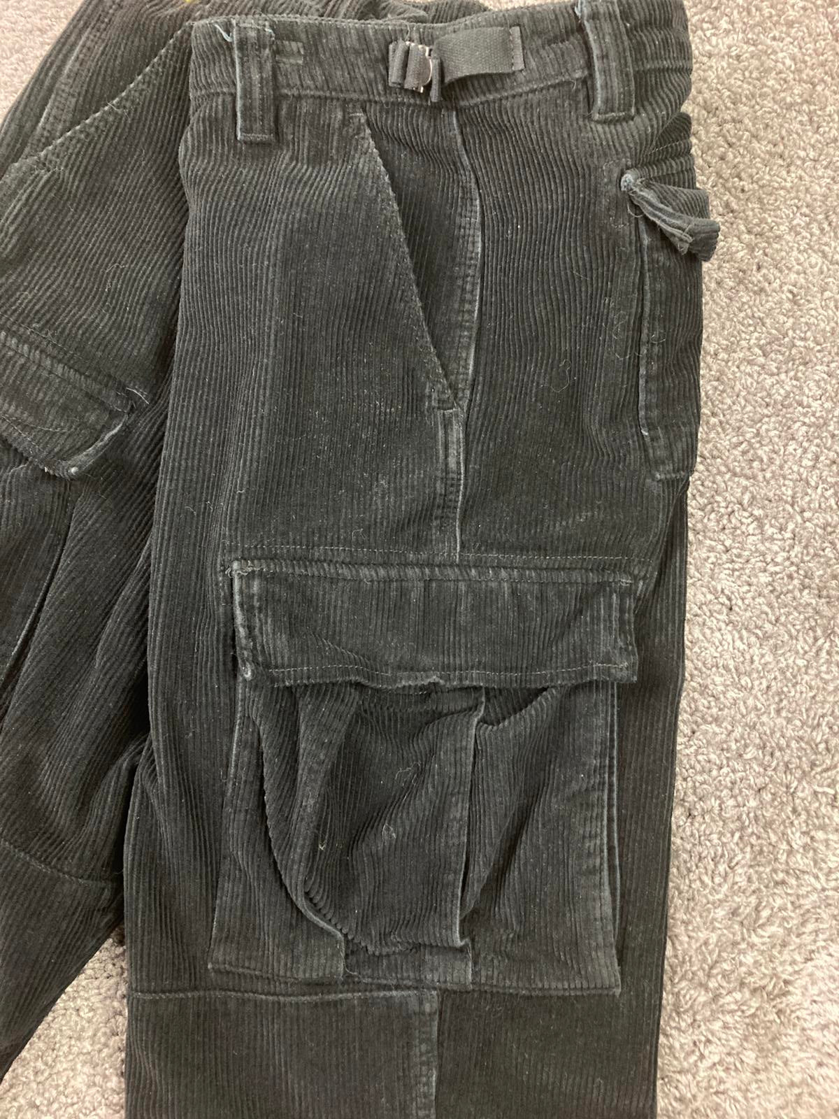 Empyre Relax Black Corduroy Cargo Pants Men's Loose Fit Baggy Skater Size 38x30