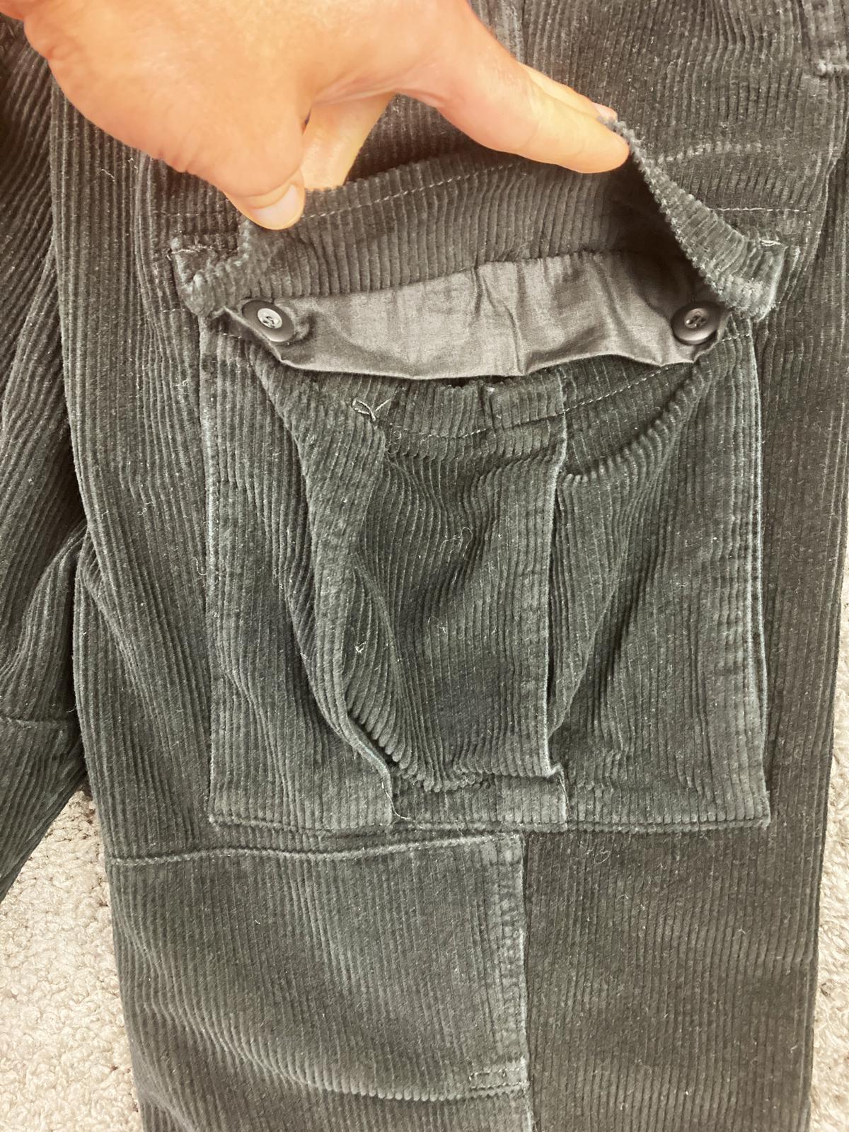 Empyre Relax Black Corduroy Cargo Pants Men's Loose Fit Baggy Skater Size 38x30