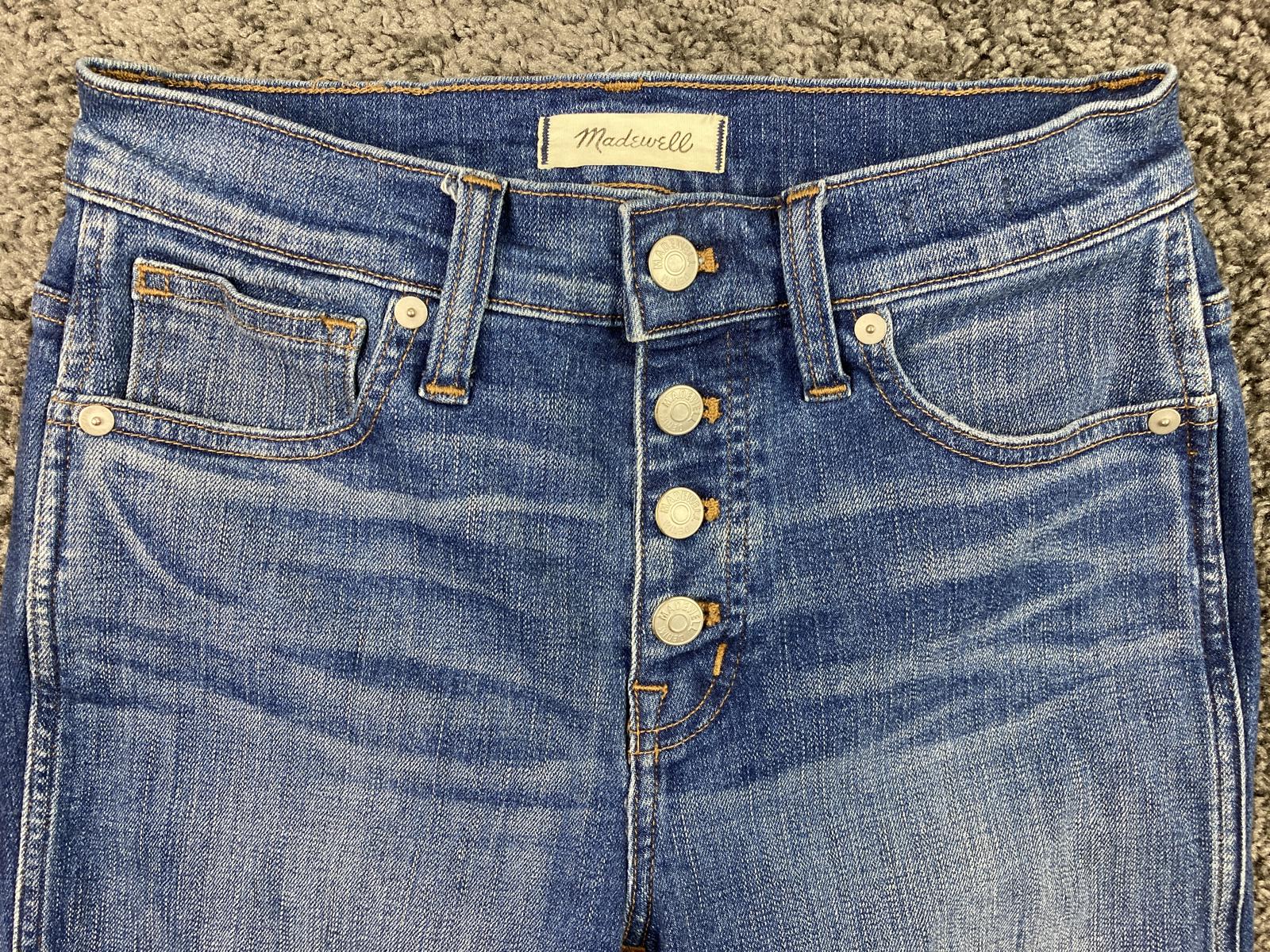 Madewell Slim Straight Jeans Women’s Size 26 Button Fly Medium Wash