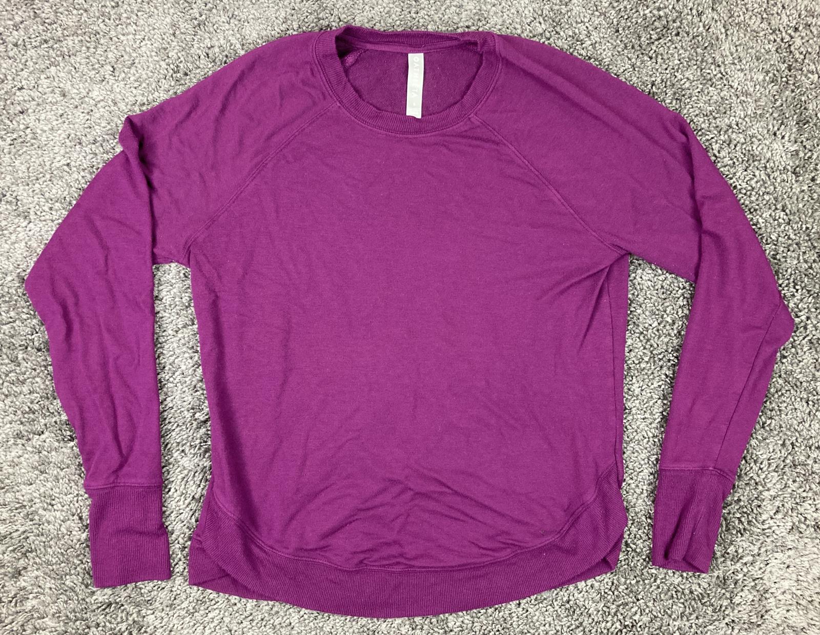 Athleta Mindset Sweatshirt Women's Purple Nirvana Knit Tulip Hem Pullover Sz S