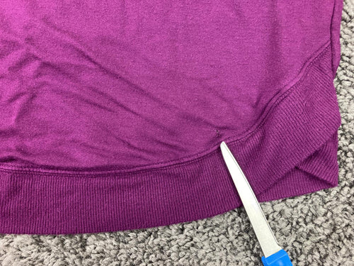 Athleta Mindset Sweatshirt Women's Purple Nirvana Knit Tulip Hem Pullover Sz S
