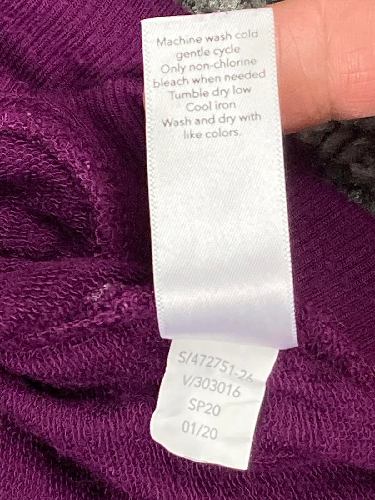 Athleta Mindset Sweatshirt Women's Purple Nirvana Knit Tulip Hem Pullover Sz S