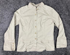 Garnet Hill Women's Khaki Tan Cotton Twill Utility Jacket Red Stitching Size 6