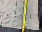 Garnet Hill Women's Khaki Tan Cotton Twill Utility Jacket Red Stitching Size 6