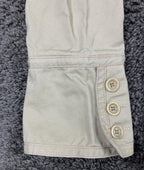 Garnet Hill Women's Khaki Tan Cotton Twill Utility Jacket Red Stitching Size 6