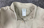Garnet Hill Women's Khaki Tan Cotton Twill Utility Jacket Red Stitching Size 6