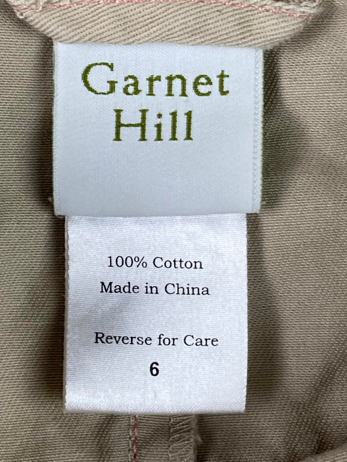 Garnet Hill Women's Khaki Tan Cotton Twill Utility Jacket Red Stitching Size 6
