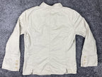 Garnet Hill Women's Khaki Tan Cotton Twill Utility Jacket Red Stitching Size 6