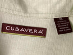 Cubavera Mens Green Guayabera Shirt Rayon Blend Embroidered Retro Camp Casual XL