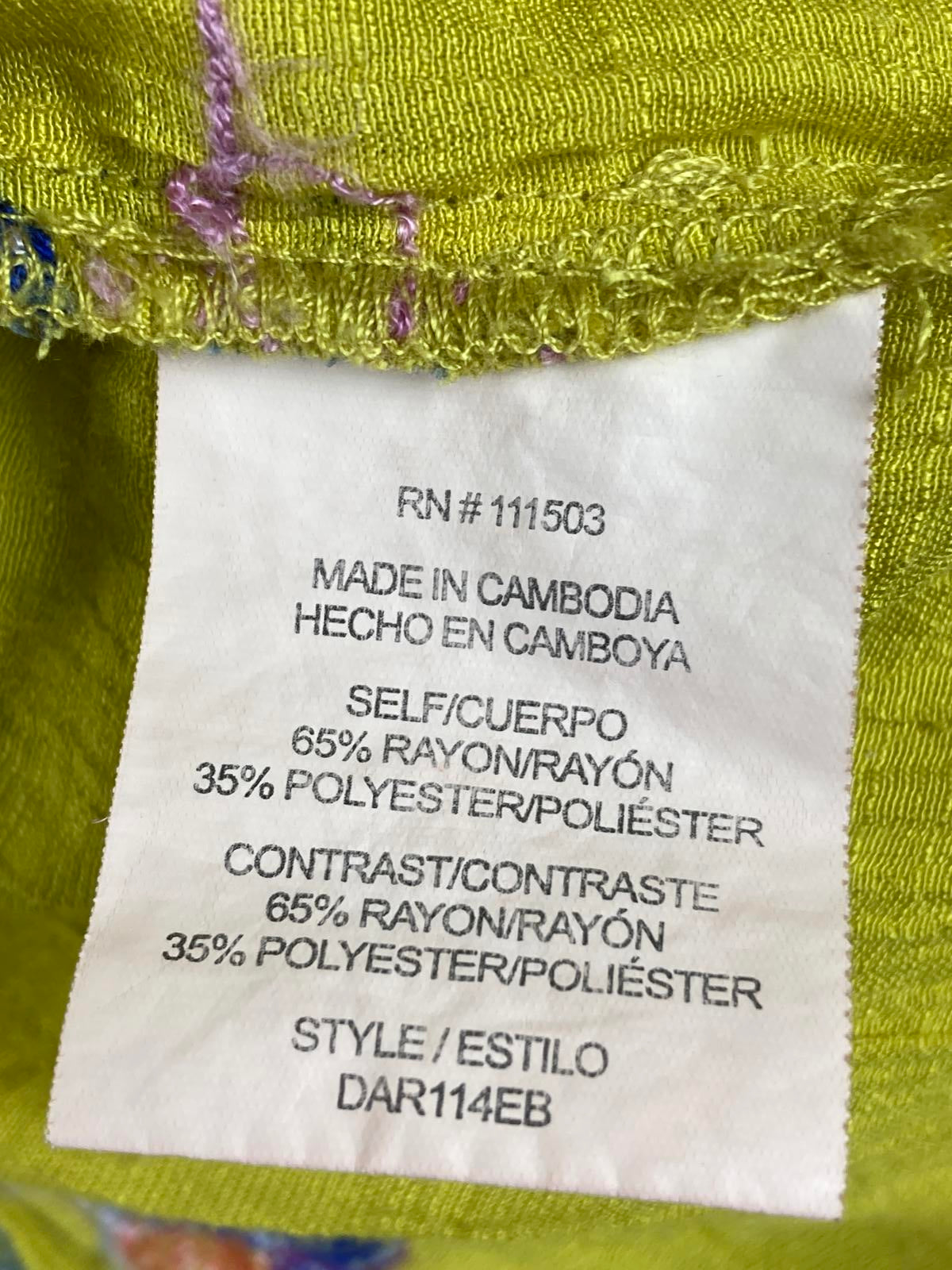 Fig & Flower Shirt Women Size L Tunic Roll Tab Button Golden Yellow Embroidered