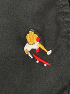 AS Colour Chino Pants Black Embroidered Boxer Skater Logo Size 34