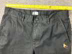 AS Colour Chino Pants Black Embroidered Boxer Skater Logo Size 34