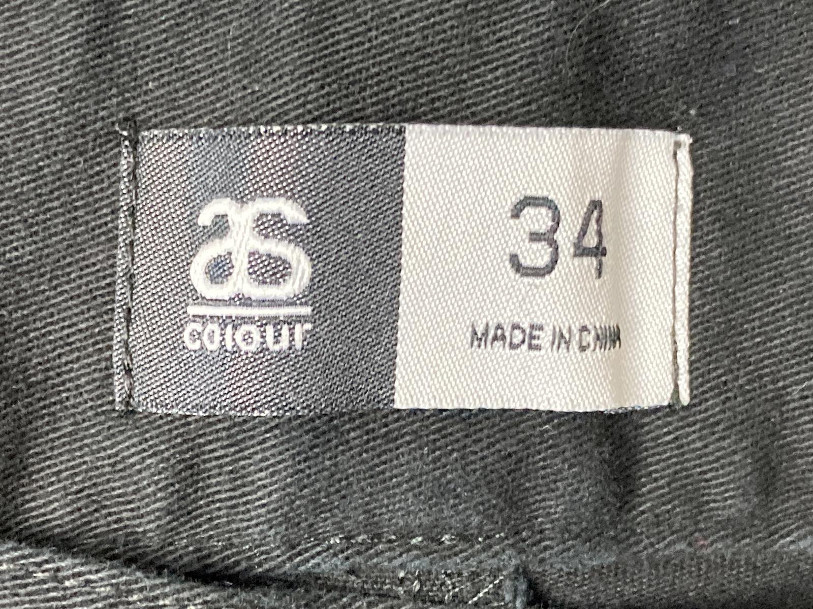 AS Colour Chino Pants Black Embroidered Boxer Skater Logo Size 34