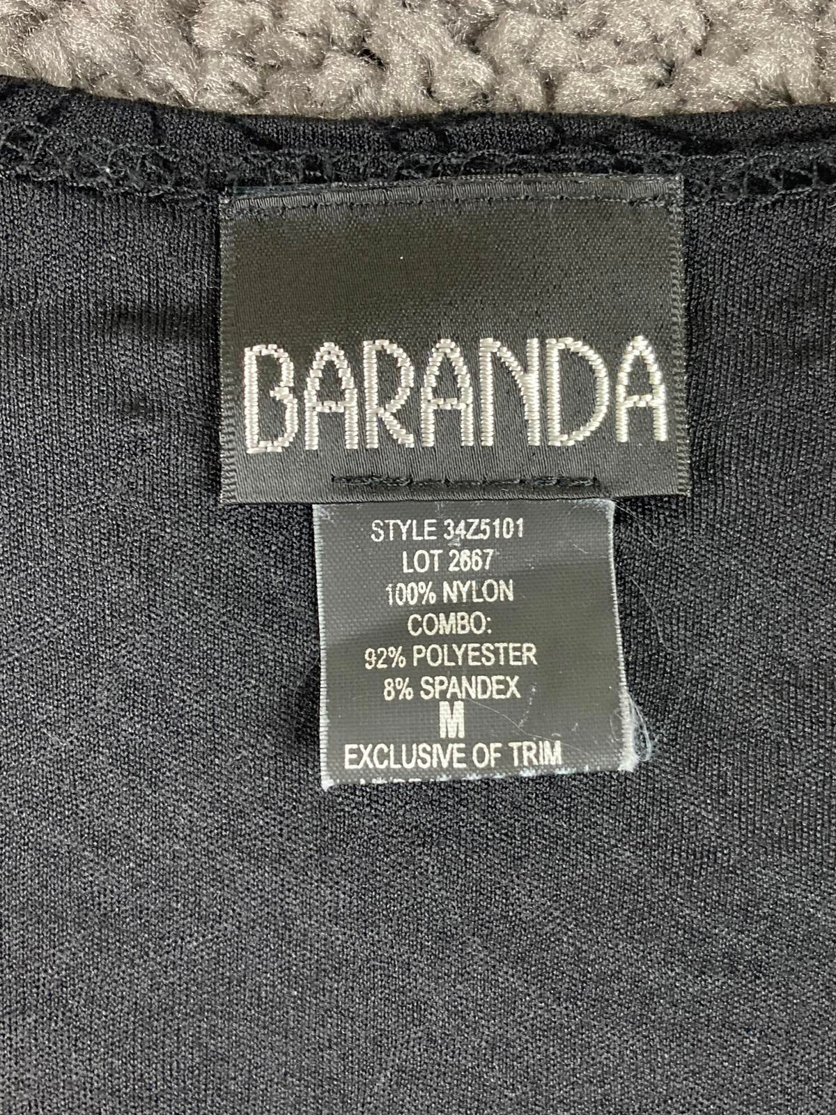 Baranda Top Women XS Black Lace Long Sleeve Velour Fitted Floral Mesh Stretch