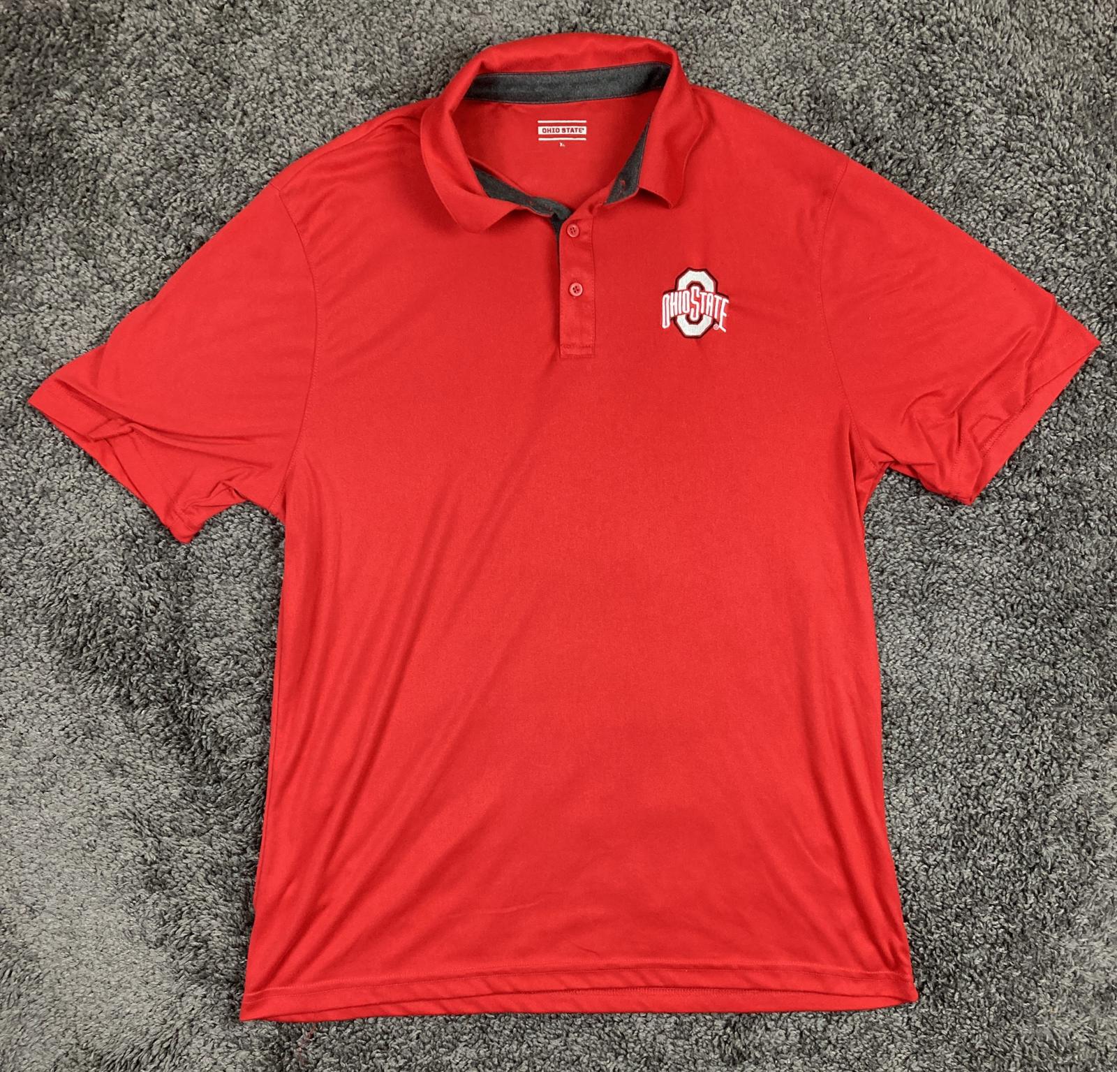 Ohio State Buckeyes Polo Shirt Mens XL Red Performance Short Sleeve