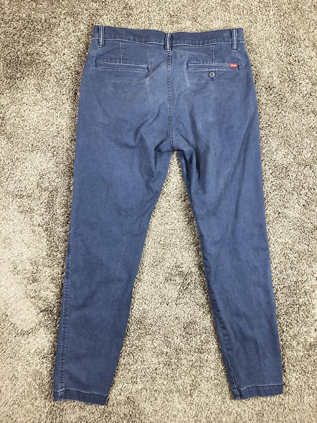 Levi's XX Chino Standard Taper Pants Mens Dark Slate Blue Cotton Stretch 33x31
